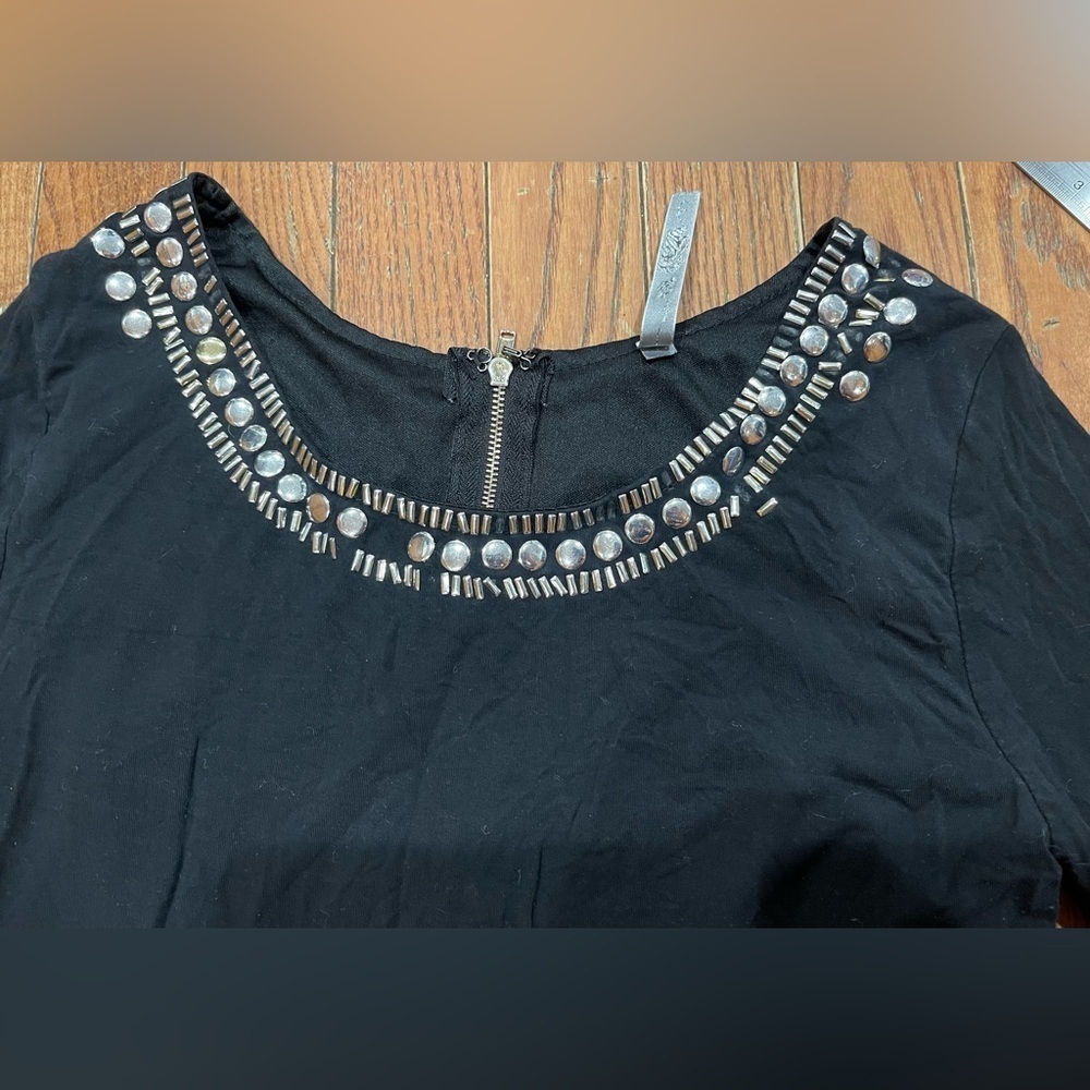 Black Embellished Top with Silver Accents - Picture 9 of 16